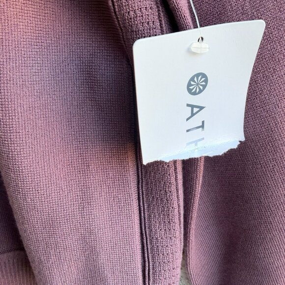 Athleta Long Sleeve Zip Up Round Neck Cardigan Sweater Mauve Pink Women's Size M - Picture 5 of 9